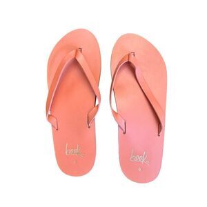Beek Seabird Flip Flops Flamingo Pink Leather Sandals Sz 6 | Handmade in Mexico